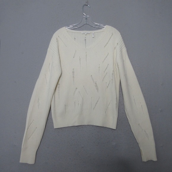 Helmut Lang Sweaters - Helmut Lang Sweater‎ Women M Lambswool Distressed Ribbed Grunge Edgy Thumbhole